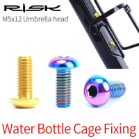 RISK M5x12mm Ti Bicycle Water Bottle Cage Bolt Titanium Bike Bottle Holder Screw Cycling Accessories