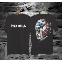Men's T-shirt Short Sleeve Stay Chill Back DTF T-shirt / Men's T-shirt / Oblong T-shirt / Tshirt / M