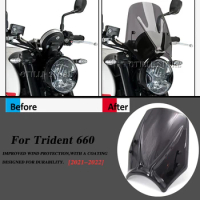 NEW For Trident 660 2021 2022 Motorcycle Accessories Windscreen Windshield Deflector Protector Wind Screen For TRIDENT 660