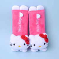 【IN stock pillowcase】 Sanrio Car Seat Belt Shoulder Guard Anti-Strangle Protective Cover Plush Car A