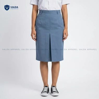 Rok Span Sekolah Pendek SMP SMA Wiru 1 Belah 1 Warna Abu Coklat Putih Bahan Drill Tebal Putri - Vald
