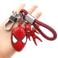 Marve Spiderman Keychain Avengers Keychain Captain America Deadpool Iron Man Hulk Venom Anime Figure Keyring Toys For Boys Gift