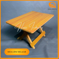 Meja Lipat Belajar/Meja Laptop/Meja Kerja portable/meja ngaji/meja belajar serbaguna kayu kriung Dap