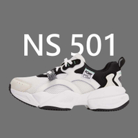 【PONY】NS501潮流慢跑鞋 賽車格紋 中性款-女鞋-白黑