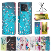 Double-sided Printed Patterns Flip Phone Case For Oneplus 10 Pro 5G For One Plus Nord N200 Stand Holder 50Pcs/Lot