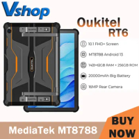 OUKITEL RT6 4G Rugged Tablet PC IP68/IP69K 8GB+256GB 10.1" FHD+ 16MP Camera Dual SIM S20000mAh 33W Android 13 MediaTek MT8788