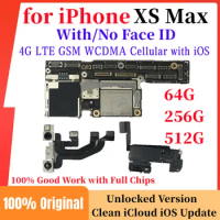 100% Original Unlocked for iPhone XS Max Motherboard with Face ID 64GB 256GB Clean iCloud Mainboard Logic Board Plate Good Work