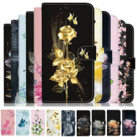 For Honor 90 Lite Honor70 X7a Plus Magnet Flip Case Floral Wallet Fudna Honor X6a X7 X8a X9 X6s X5 X6 X8 X9a 50 Lite 70 80 Cover