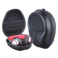 Carrying Case Black Hard Shell Case Earphone Hard Case Shockproof Headphone Case Headphone Pouch Hard Box Storage Bag