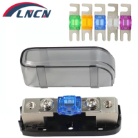 30A 40A 60A 80A 100AMini AFS Inline Fuse Holder 4/8 Gauge in 4/8 Gauge Out Fuse Block 60A for Car Audio