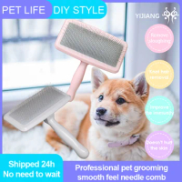 Yijiang Pet Cat Dog Rabbit Hair Smooth Feel Brush Hair Massage Comb Open-Knot Brush Groming Cleaning Tool Comb Needle