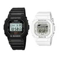 JAM COUPLE CASIO DIGITAL ORIGINAL RESIN BLACK & WHITE G-SHOCK BABY-G DW-5600E-1 BLX-560-7D GSHOCK BA