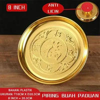 Piring Buah Sembahyang Kristal Pakai Kaki Altar Buddha Aesthetic Piring Hidangan Crystal Plastik 1PC