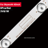 388mm 3V1W LED Strip Light TV Repair For Skyworth 42inch 5leds 5800-W40000-2P00 8Pcs/Set Backlight Bar 40E6000 40E3000 40E361S
