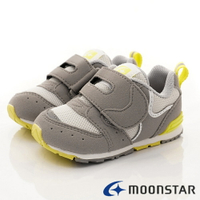 日本月星Moonstar機能童鞋HI系列寬楦頂級學步鞋款1217灰(寶寶段)