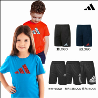 【adidas 愛迪達】KID運動休閒套裝組 短褲+短袖(大童 快乾 透氣 吸濕 抑菌 抗臭)