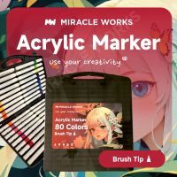 MW 24/36/48/60/80 สี ปากกาอะคริลิค-หัวพู่กัน Brush-tip Acrylic Marker ชุดปากกามาร์กเกอร์อะคริลิค คํา