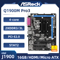ASRock Q1900M Pro3 Motherboard 2×DDR3 1333 16GB Intel Quad Core Processor J1900 USB 2.0 HDMI PCI Express 2.0 Micro ATX