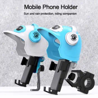 Motorcycle Mobile Phone Holder Sunshade Umbrella Waterproof Small Helmet Sunscreen Phone Stand Bracket Car Accessories