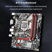 B75-S MainBoard Gigabit NIC LGA1155 CPU Desktops MainBoard SATA3.0 2.0 5.1 Channel NVME M.2+HDMI-Compatible+VGA+DVI Interface