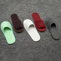 Disposable Slippers Men Women Travel Business Hotel Club Portable Cloth Slippers Indoor Guest Slipper Solid Slides