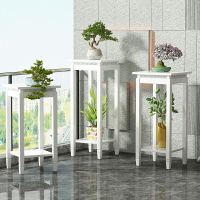 白色花架層架室內擺件花臺客廳置物架落地式實木陽臺綠蘿花盆架子