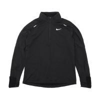 Nike 長袖外套 Running Shirts 男款 黑 銀 路跑 反光 拇指孔 立領 CU6088-010
