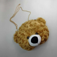 Tas Selempang Wanita Boneka Teddy Bear Rantai 30cm - Rasfur Snail Full Silicone (Coklat)