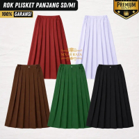 Seragam Rok Panjang SD MI Model Pliskit Rempel Lipit Warna Merah Putih Hijau Hitam Coklat Bahan Dril
