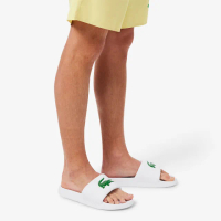 【LACOSTE】男鞋-Serve Slide巨大鱷魚EVA拖鞋(白色)