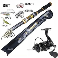 SKY - Joran Pancing Set 2.1m-3.6m Telescopic Fishing Rod 6-7 Sections Carbon Fiber Fishing Rod Spinn