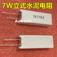 10Pcs 7W 2KJ 2.2K 3.3KJ 4.7K 5.1K 6.2K 6.8K 10KJ 12K 15K 18K 20K 22K 27K OHM Vertical Ceramic Cement Resistors ±5% RX27-5 SQM