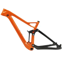Sold Metal Orange Custom Painted Full Suspension Carbon Mountain Bike Frame BB92 27.5er/29er