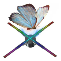 2024 Trend 3d Holographic Display Advertising Machine 3D Hologram Fan 80cm Wifi Connected Holographic Fan 3d Hologram Projector