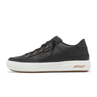 Skechers 休閒鞋 Arch Fit Arcade-On My Way 女鞋 黑 玫瑰金 皮革 膠底 支撐 177189BLK