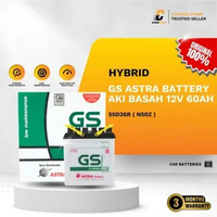 GS ASTRA Hybrid Battery Aki Basah Mobil N50Z 55D26R 12V 60AH