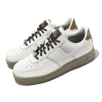 【NIKE 耐吉】休閒鞋 Wmns Air Force 1 07 LX 女鞋 白 棕 雕花 皮革 復古 AF1(FV3700-112)