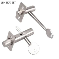 Fire Door Stainless Steel Invisible Lock Long/Short Core Key Mortise Lock Fire Cabinet Lockset Furniture Hardware Accessories