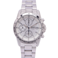 SEIKO 日本國內販售款 三眼計時手錶(SBTQ039)-銀色面X銀色/38mm