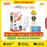 PROMO ECOKING LAMPU  BOHLAM LED 18 WATT SENSOR  CAHAYA PUTIH  GARANSI RESMI 1 TAHUN