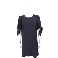 SEE BY CHLOE 扭結造型短袖深藍色連身裙 洋裝