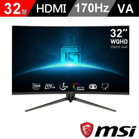 【MSI 微星】G32CQ5P 32型 VA 2K 170Hz 1ms 曲面電競螢幕(HDR/Adaptive-Sync/TUV護眼)