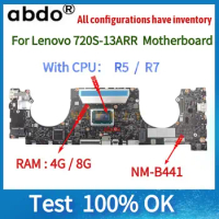 For Lenovo 720S-13ARR Laptop Motherboard. NM-B441 Motherboard with R5-2500U R7-2700U AMD CPU 4GB 8GB RAM