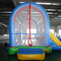 Factory sale Inflatable trampoline bouncy house with slide birthday gift for kids