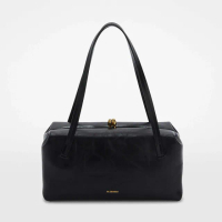 【JIL SANDER】時尚奢華GOJI口金造型枕頭手提包(黑)