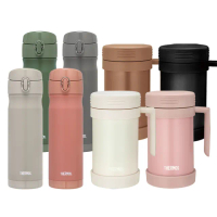 【THERMOS膳魔師】獨家專售_不鏽鋼彈蓋保溫瓶500ml+真空保溫杯490ml(JEWC-501+JMF-501)
