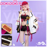 Yan Fei Doujin Cosplay Costume Game Genshin Impact Cosplay DokiDoki-R Yanfei Cosplay Women Doujin Sexy Costume Casual Wear