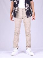 กางเกงชีโน่ทรงกระบอกเล็ก Slim-Fit รุ่น J-3004/9 สีครีม