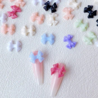 30PCS Sweet Style 3D Acrylic Nail Art Bow Charms Kawaii Accessories Bowknot Nails Decoration Supplies Manicure Decor Materials