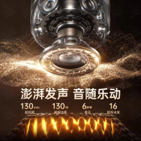 ไมโครโฟนและลำโพงแบบบูรณาการ รุ่น 2025LP90PRO สีดำทองเคลือบ สำหรับคาราโอเกะกลางแจ้ง ปรับเสียงได้สูง เ